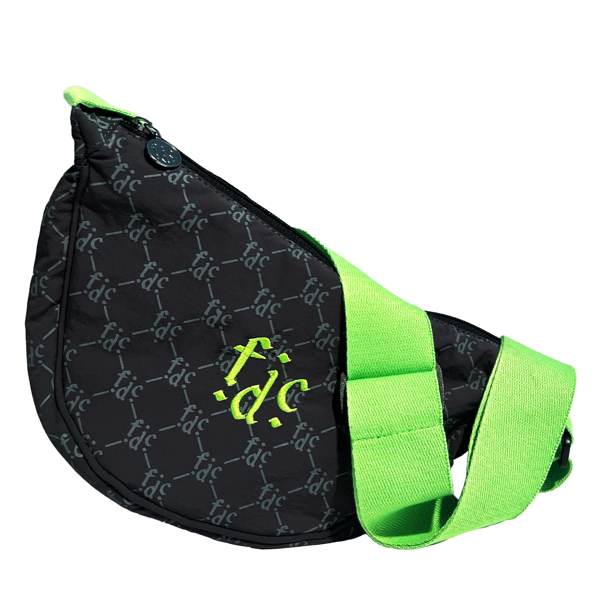 F.D.C. Monogram | Black & Green Cross Body Bag - Image 4